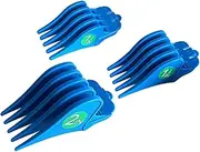 Shamjina 3Pcs/Set Professional Hair Clipper Limit Combs 32mm 38mm 51mm, Blue, Hair Attachment for Stylists Barbers, Men