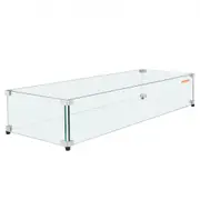 VEVOR Glass Wind Guard for Rectangular Fire Pit Table 773 x 367 x 191 mm, 8mm Thick and Sturdy Tempered Glass Panel with Hard Aluminum Corner Bracket