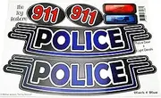 The Toy Restore Black & Blue Police Cop Car Door 911 Light Replacement Stickers Spare Decals Fits Little Tikes Custom Cozy Coupe