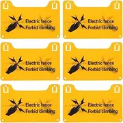 BESPORTBLE Electric Fence Warning Labels Set of 6 Plastic Caution Signs for High Voltage