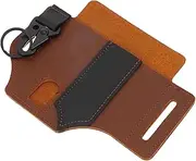 HOUDERCO 1pc Multi Use Leather Pocket Organizer Belt Pouch for Camping Lightweight Waist Design for Flashlights Keys and Tools present Option