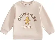 [mlpeerw] Toddler Girls Boys Christmas Sweatshirt Letter Santa Embroidery Crew Neck Long Sleeve Baby Pullover Fall Clothes