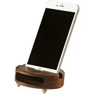 實木手機擴音器 迷你通用便攜式物理揚聲器床頭懶人手機桌面支架