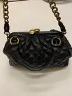 AUTHEN MARC JACOBS QUILTED Zipper POCKET CHAINS HANDBAG-TAUPE-MADE ITALY-F05610