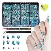 Nail Gem Kit | Flatback Gems Kit - Nail Decorations With Tweezers Drill Pen, Shiny Stones Jewelry Charm For Daily Party Dating