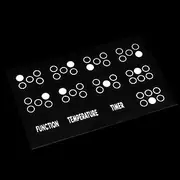 HALLMERS 5 + 6 Hob Cooktop Decal Control Panel Labels (White Print Clear Adhesive) Replacement Sticker Stove Gas Induction Burner Knob Dial Switch