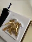 Vintage Estee Lauder Gold Pegasus Horse Solid Perfume Compact Intuition NIB