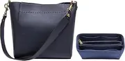 [Doris&Jacky] Leather Bucket Hobo Bag for Women Designer Shoulder Tote Purse and Handbags with Detachable Wide Strap