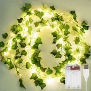 2 Pack 6.56 Ft Vine with Fairy Lights, 80LEDS Battery/Usb Operated, Vine