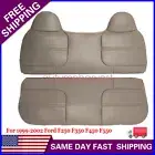 Front Bench Bottom-Top Seat Cover Leather Tan For 1999-2002 Ford F250 F350 F450