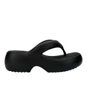 [Melissa Shoes] Free Fuzzy Platform Thong in Black