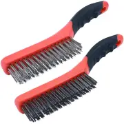 TAKAVU Wire Brush Set - Carbon & Stainless Steel Brushes for Rust, Paint, Weldin
