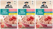 Quaker Fruit Cream Instant Oatmeal (3 Boxes) Banana Peach Blueberry Strawberry