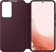 [Samsung] Galaxy S22 S-View Flip Cover, Protective Phone Case, Tap Control, Cutting Edge Design, US Version, Burgundy, (EF-ZS901CEEGUS)