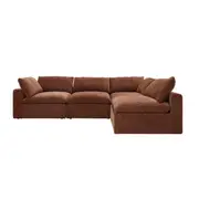 [James Lane] Cloud Deep Muse Rust Modular Sofa - 4 Piece