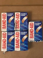 Lot Of 5 Band Aid Flexible 30 Count All One Size Bandages 150 Total