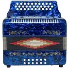 Goldstar 31 Key 12 Bass Button Accordion Key GCF, Case & Straps Blue