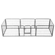 8 Panels Pet Playpen Steel Enclosure Dog Puppy Exercise Indoor Outdoor Play Pen