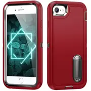 MCC Shockproof iPhone SE 2020 2nd Gen Case Cover Heavy Duty w/ Stand Apple [Red+Black]