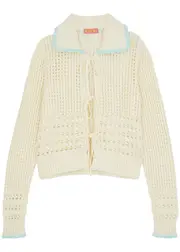 Kitri Evie Crochet Cardigan - Ivory - S (UK8-10 / S) S (UK8-10 / S)