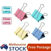 Deli Foldback Fold Back Clips Steel Binder Bulldog Paper Clip 24x 41mm or 32mm