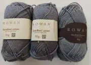 Rowan Handknit Cotton Yarn Lot (3) 50 gm 93 yds Slate Color #347 Unbroken