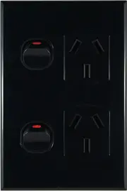 Connected Switchgear GEO Vertical Double Powerpoint Black