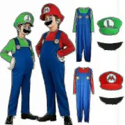 Kids Boys Girls Super Mario Luigi Plumber Bros Fancy Dress Party Outfits Costume Y Red 4-6 years