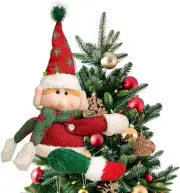 Christmas Tree Topper Decorations, Cute Xmas Snowman Plush Large, Male Gnome