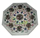 12" Marble Coffee Table Top Abalone Shell Handmade Floral Inlay Home Decor Gift