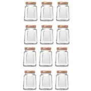 12PK Lemon & Lime Modena Glass Jar Square 475ml Rose Gold Lid Storage Container