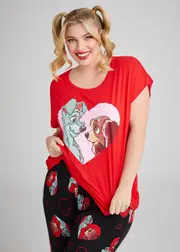 [Taking Shape] Taking Shape Lady And The Tramp Pyjama Top Size 12 in Flame Scarlett - Plus Size Women's Sleepwear Flame Scarlett