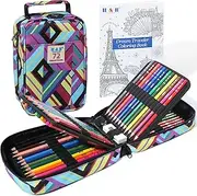 [H & B] Colouring Pencils 72 Colours Oil Based Coloured Pencils Drawing Set Professional Colouring Pencils Set with Colouring Book Art Sets for Adults Artists Beginners Kids (72)