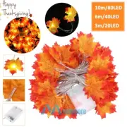 Maple Leaves Fairy String Warm LED Light Halloween Xmas Garland Home Decor Lamp