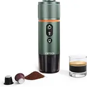 COTGCO Portable Coffee Maker with Espresso Capsule – 12 V Electric Coffee Machine with Battery – for Car Truck and Travel – Compatible with Original Nespresso Capsules and L'or Capsule (Green)