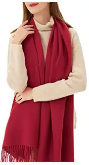 Womens Scarf Pashmina Shawls and Wraps for Evening Dress Wedding Wine Red