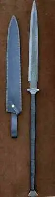 Custom Handmade Medieval Viking Spear Sword, Battle Ready Antique Spear Sword...