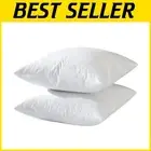 Luxurious 22x22 White Decorative Pillow Inserts - Down Feather Fill, Set of 2