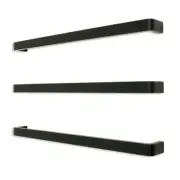4 x RADIANT Single Matt Black Square Bar Towel Rail 650mm