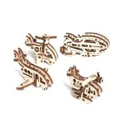 Ukraine Made UGears Fidgets Aircrafts Set Includes Helicopter Hydroplane Dirigible & Airplane