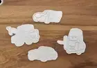 Cars Cookie Cutter With Embosser Stamps Set - Fondant Lightning McQueen, Mater