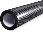 Tinybot Vinyl 6D Carbon Fiber Car Wrap with Air Release Technology - 1 X 5 FT - Black