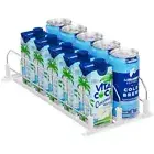 Drink Organizer for Fridge Pusher Glide, Spring Loaded Fridge Drink Dispenser...