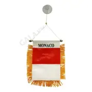 Monaco Flag Mini Banner / Monaco Flag / Double Sided Mini Monaco Car Window Flag