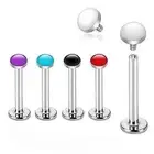 Piercing Ear Labret Steel Surgical Dome Enamelled