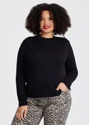 [Virtuelle] Taking Shape Pima Cotton Blend Mock Neck Top Size 30 in Black - Plus Size Women's Clothing Black