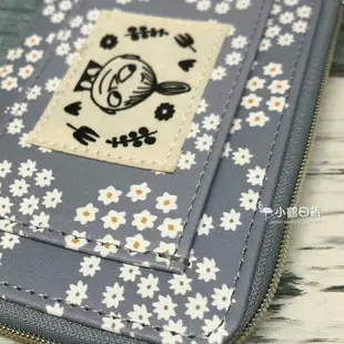 日本 moomin 嚕嚕米 小不點 可伸縮 卡夾包 零錢包(藍色/小花)｜小鶴日貨