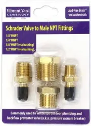 Schrader Valve to Male NPT Fittings | Adapters to Winterize Backflow Prevente...