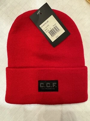New! $24 Filson CCF watch cap. Dark Red. Acrylic winter hat. Made in USA. C.C.F.