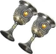 MAGICLULU 2pcs Retro Liquor Cup Elegant European Goblet for Home Decor Weddings and Parties Decorative High Foot Wine Glasses for Whiskey and Cocktails